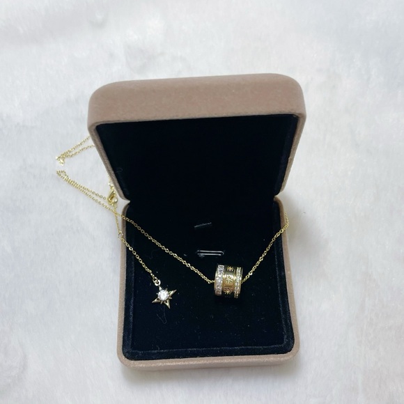 Gold Plated Rolling Barrel Pendant Necklace - Picture 6 of 13